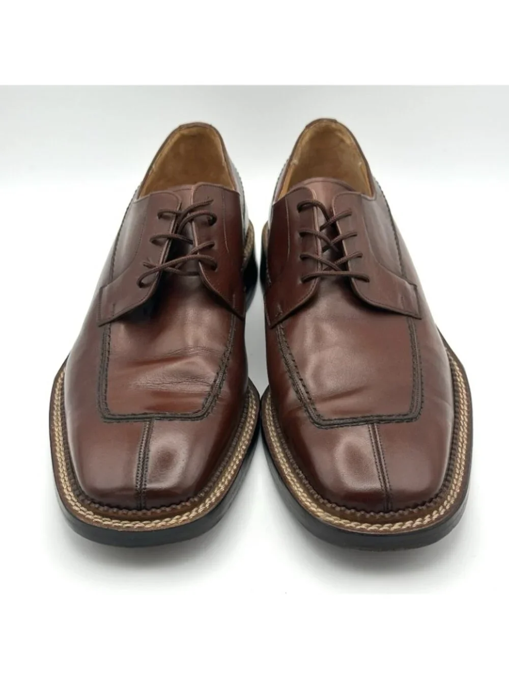 Mezlan Banderas Handmade Dress Shoes Men’s 8 Brown Leather Derby Lace Up 29057